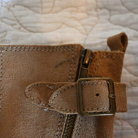 Rocket Dog Max Suede Biker Cognac Tan Lace Up Buckle Women Ankle Boots Sz 10 M - Picture 5 of 8